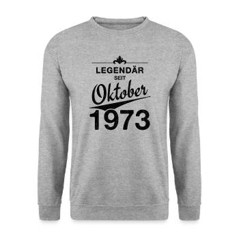 50e anniversaire Légendaire Octobre 1973 Volume 73 - Sweat-shirt Unisexe - gris chiné - Devant - Alina (178cm) & Michal (187cm)