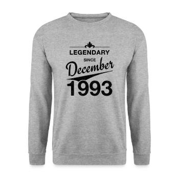 30th Birthday Legendary December 1993 Volume 93 - Unisex Sweatshirt - salt & pepper - Front - Alina (178cm) & Michal (187cm)