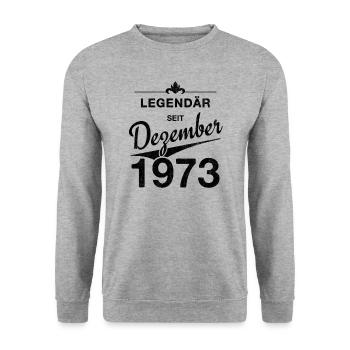 50e anniversaire Légendaire Décembre 1973 Volume 73 - Sweat-shirt Unisexe - gris chiné - Devant - Alina (178cm) & Michal (187cm)
