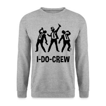 I-Do-Crew (enterrement de vie de garçon / enterrement de vie de garçon / bière / B) - Sweat-shirt Unisexe - gris chiné - Devant - Alina (178cm) & Michal (187cm)