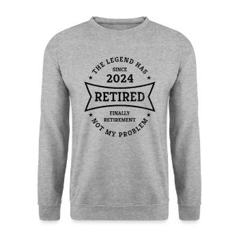 Retirement 2024: Finally retirement gift for pensioners - Unisex Sweatshirt - salt & pepper - Front - Alina (178cm) & Michal (187cm)