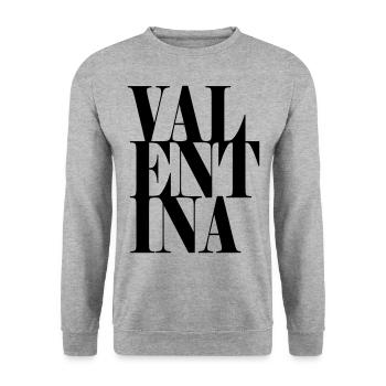 Valentina Nom Prénom Police moderne Word Art - Sweat-shirt Unisexe - gris chiné - Devant - Alina (178cm) & Michal (187cm)