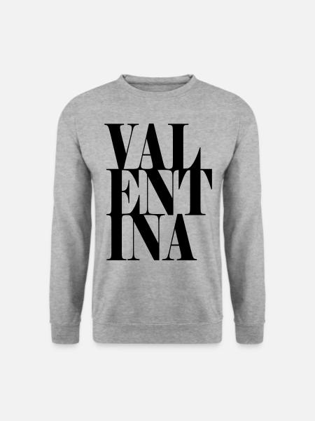 Valentina Surname First name Modern font Word Art - Unisex Sweatshirt - salt & pepper