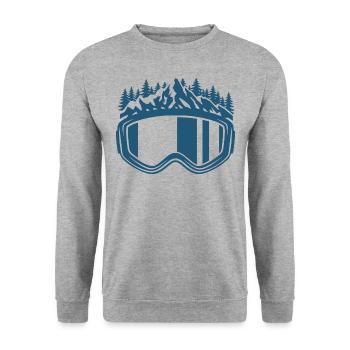 Ski, masque de ski, après-ski, sports d’hiver, vacances au ski - Sweat-shirt Unisexe - gris chiné - Devant - Alina (178cm) & Michal (187cm)
