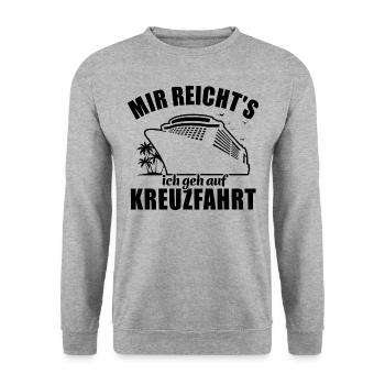 Mir reicht's, ich geh auf Kreuzfahrt - Unisex Pullover - Weißgrau meliert - Vorne - Alina (178cm) & Michal (187cm)