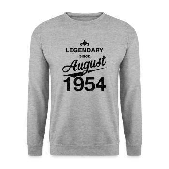 70th Birthday Legendary since August 1954 Vintage - Unisex Sweatshirt - salt & pepper - Front - Alina (178cm) & Michal (187cm)