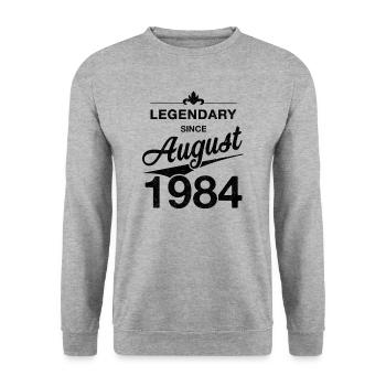 40th Birthday Legendary since August 1984 Vintage - Unisex Sweatshirt - salt & pepper - Front - Alina (178cm) & Michal (187cm)