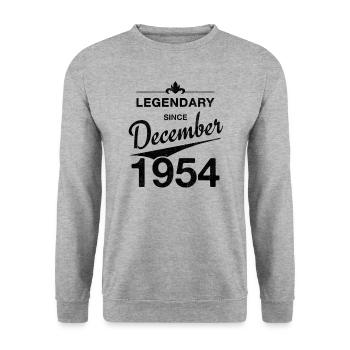 70th birthday Legendary since December 1954 - Unisex Sweatshirt - salt & pepper - Front - Alina (178cm) & Michal (187cm)