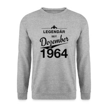 60th birthday Legendary since December 1964 - Unisex Sweatshirt - salt & pepper - Front - Alina (178cm) & Michal (187cm)