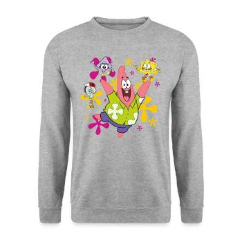The Patrick Star Show Patrick SpongeBob Squidward - Unisex Sweatshirt - salt & pepper - Front - Alina (178cm) & Michal (187cm)
