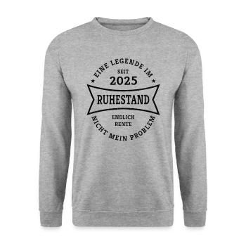 Retirement 2025 Finally Pension Gift for Pensioners - Unisex Sweatshirt - salt & pepper - Front - Alina (178cm) & Michal (187cm)