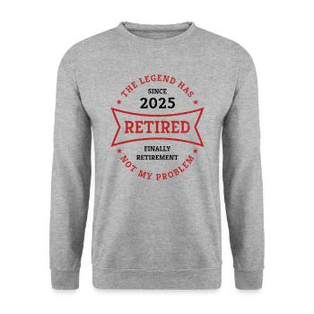 Pension 2025 The legend is in retirement Gift - Unisex Sweatshirt - salt & pepper - Front - Alina (178cm) & Michal (187cm)