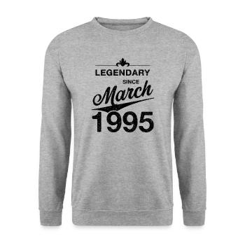 30th Birthday Legendary March 1995 Vintage 95 - Unisex Sweatshirt - salt & pepper - Front - Alina (178cm) & Michal (187cm)