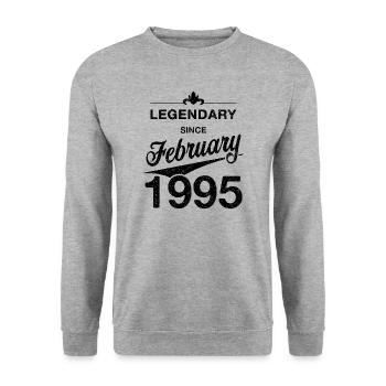 30th Birthday Legendary February 1995 Volume 95 - Unisex Sweatshirt - salt & pepper - Front - Alina (178cm) & Michal (187cm)