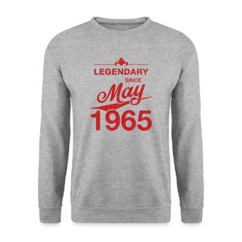 60th Birthday Legendary since May 1965 Volume 65 - Unisex Sweatshirt - salt & pepper - Front - Alina (178cm) & Michal (187cm)