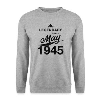 80th Birthday Legendary since May 1945 Volume 45 - Unisex Sweatshirt - salt & pepper - Front - Alina (178cm) & Michal (187cm)