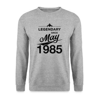 40. Geburtstag Legendär seit Mai 1985 Jahrgang 85 - Unisex Pullover - Weißgrau meliert - Vorne - Alina (178cm) & Michal (187cm)