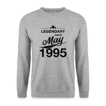 30th Birthday Legendary since May 1995 Born in '95 - Unisex Sweatshirt - salt & pepper - Front - Alina (178cm) & Michal (187cm)