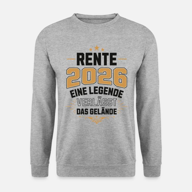Rente 2026 Rentner Rentnerin Legende Ruhestand - Unisex Pullover - Weißgrau meliert