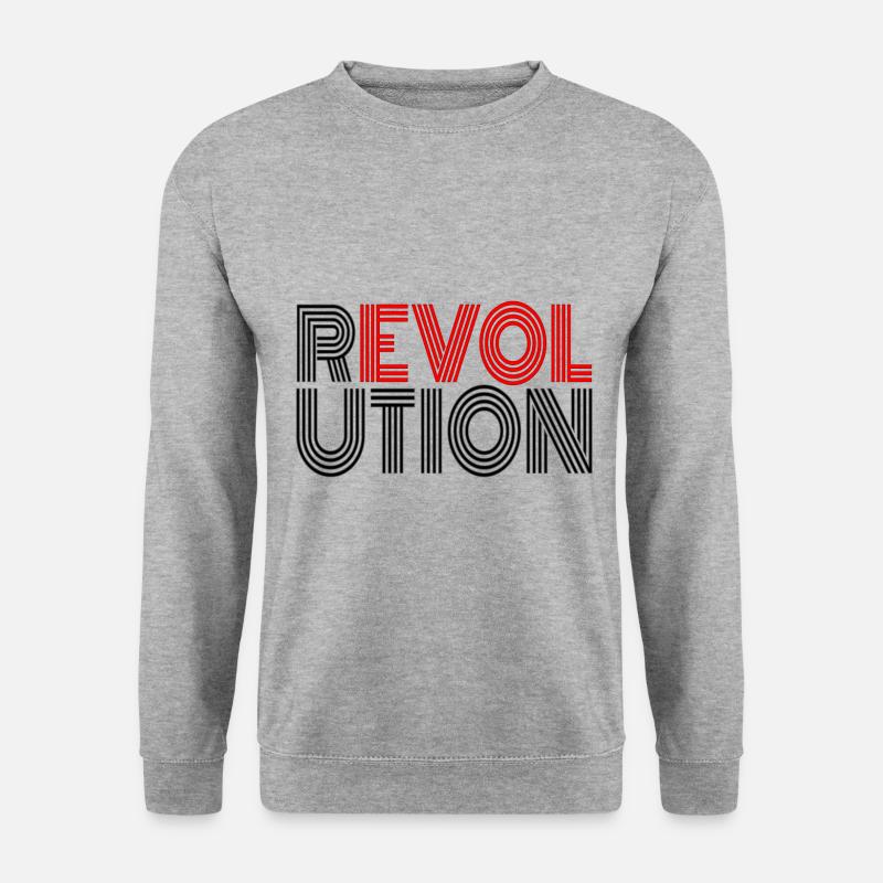 Revolution Wiederstand Antifa Demonstration Demo - Unisex Pullover - Weißgrau meliert