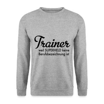 Trainer - Unisex Pullover - Weißgrau meliert - Vorne - Alina (178cm) & Michal (187cm)