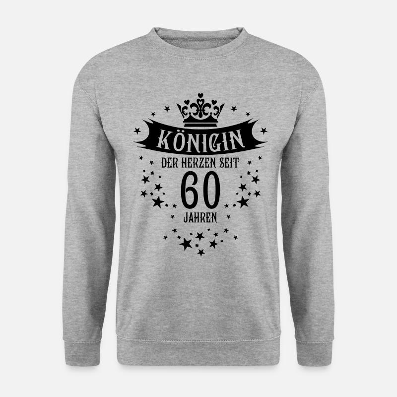 Königin der Herzen seit 60 Jahren Geburtstag - Unisex Pullover - Weißgrau meliert