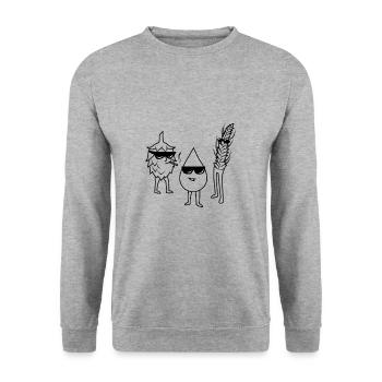 Beer gear - Unisex Sweatshirt - salt & pepper - Front - Alina (178cm) & Michal (187cm)