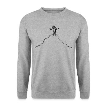 Strichmännchen auf Berg - Libre Liberté - Sweat-shirt Unisexe - gris chiné - Devant - Alina (178cm) & Michal (187cm)