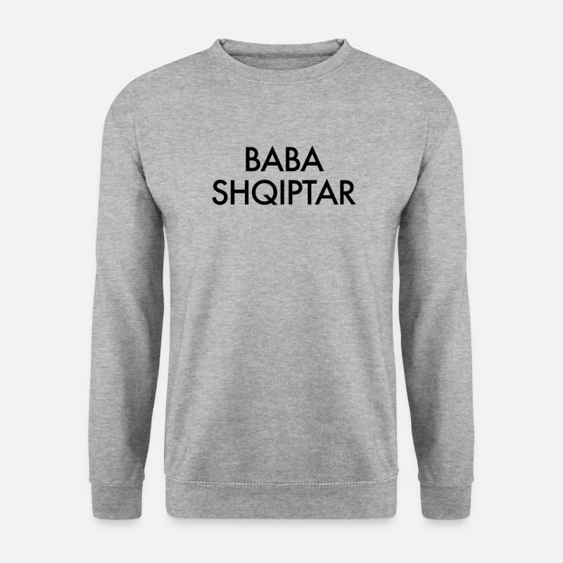 Baba Shqiptar | Albanischer Vater, Albanien - Unisex Pullover - Weißgrau meliert