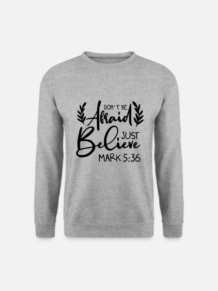 Bibelvers Glaube Jesus - Unisex Pullover - Weißgrau meliert