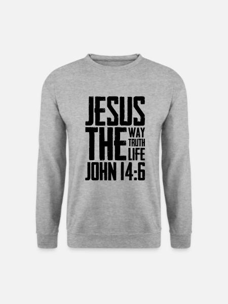 Jesus Leben Bibelvers Glaube - Unisex Pullover - Weißgrau meliert