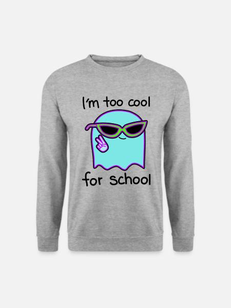 Lässig und frech zu cool für Schule - Unisex Pullover - Weißgrau meliert