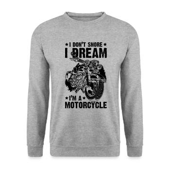 Motorrad Biker Motorcycle - Unisex Pullover - Weißgrau meliert - Vorne - Alina (178cm) & Michal (187cm)