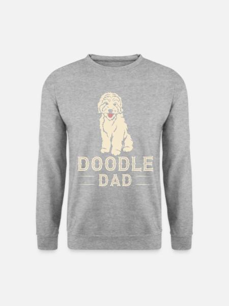 Lustiges Retro Doodle Dad - Goldendoodle Geschenk - Unisex Pullover - Weißgrau meliert