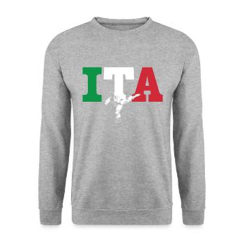 Karate ITA Italy Flag & Shotokan - Martial Arts - Unisex Sweatshirt - salt & pepper - Front - Alina (178cm) & Michal (187cm)