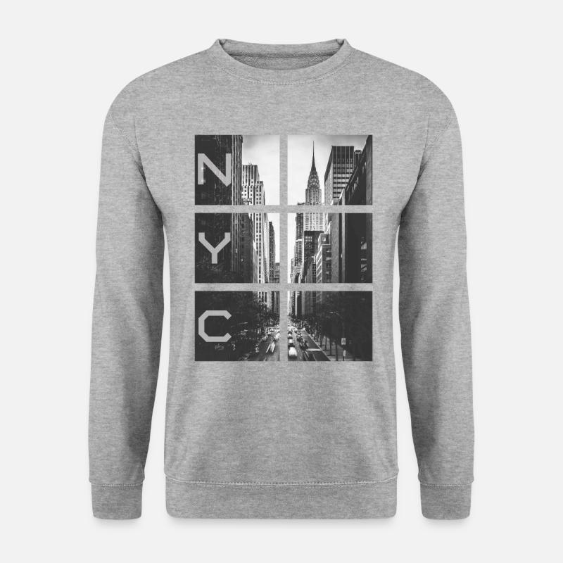 New Yorker Plätze - Unisex Pullover - Weißgrau meliert