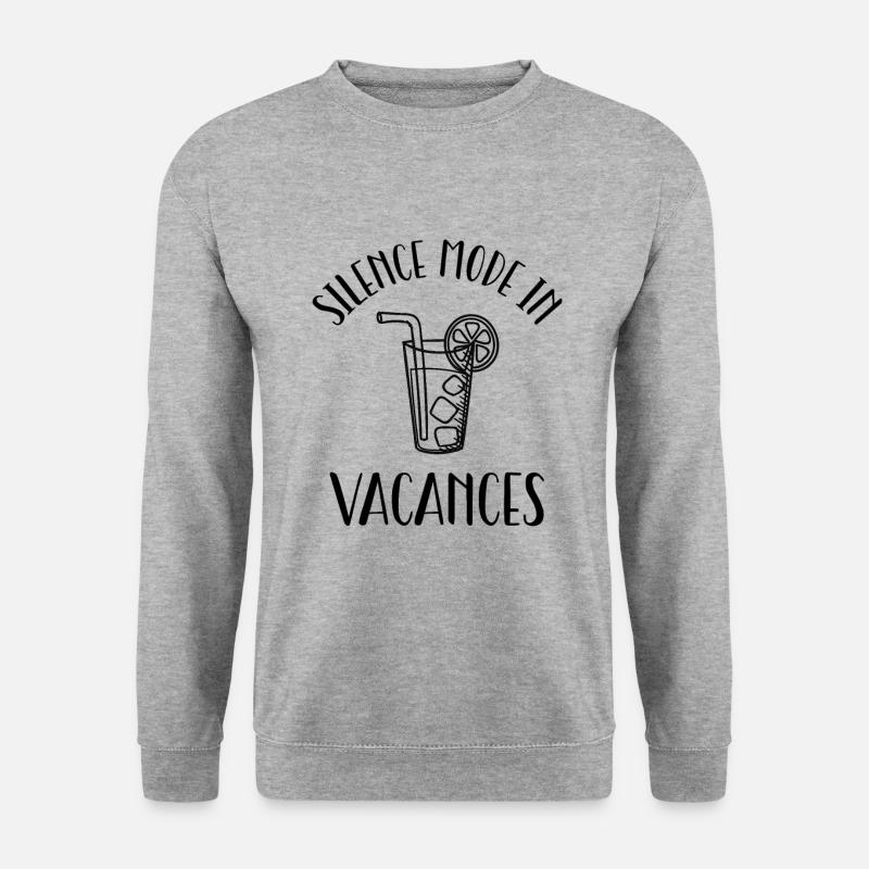 Stillemodus in Vakanz. - Unisex Pullover - Weißgrau meliert