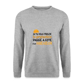 cadeau pour ingénieur - Sweat-shirt Unisexe - gris chiné - Devant - Alina (178cm) & Michal (187cm)