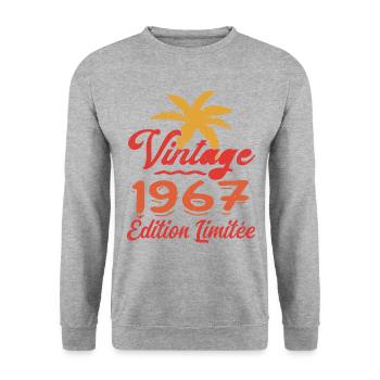 Vintage 1967 Edition Limitée - Sweat-shirt Unisexe - gris chiné - Devant - Alina (178cm) & Michal (187cm)