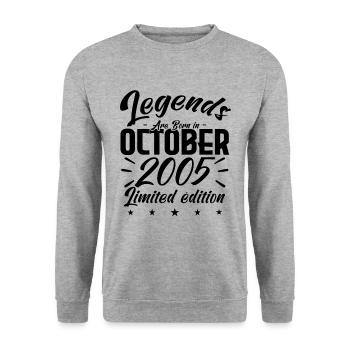 LEGENDS ARE BORN IN OCTOBER 2005 anniversary gift - Unisex Sweatshirt - salt & pepper - Front - Alina (178cm) & Michal (187cm)