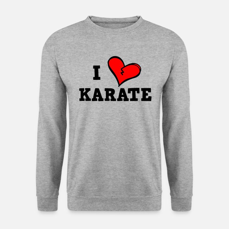 Ich liebe Karate - Unisex Pullover - Weißgrau meliert
