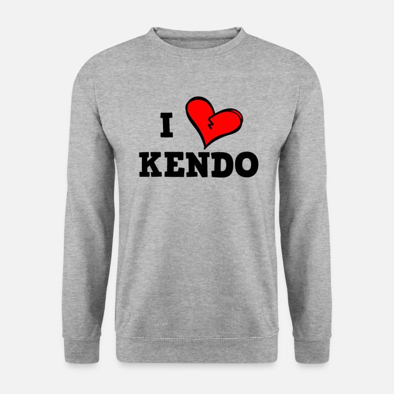 Ich liebe Kendo - Unisex Pullover - Weißgrau meliert