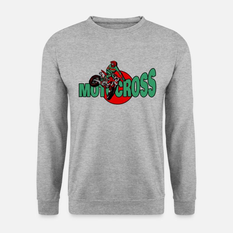 Supercross und Motocross - Unisex Pullover - Weißgrau meliert