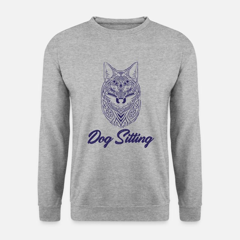 Hundesitting, Hundesitter-Profis, Kunst. - Unisex Pullover - Weißgrau meliert