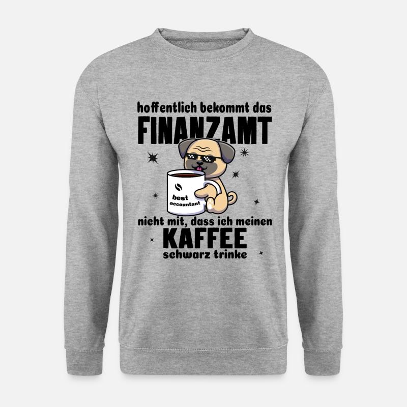 Buchhalter. Buchhalterin. Kaffe schwarz trinken. - Unisex Pullover - Weißgrau meliert