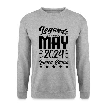 Born May 2024 Birthday gift 2024. - Unisex Sweatshirt - salt & pepper - Front - Alina (178cm) & Michal (187cm)