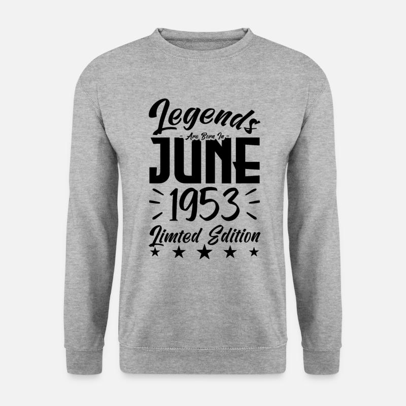 Geboren 1953 Geburtstagsgeschenk 1953. - Unisex Pullover - Weißgrau meliert