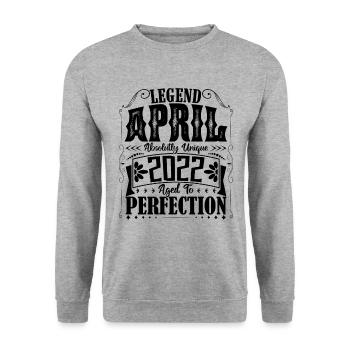 April 2022. Birthday April 2022. Gift 2022. - Unisex Sweatshirt - salt & pepper - Front - Alina (178cm) & Michal (187cm)