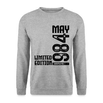 Gift May 1984. Anniversary May 1984. May 1984. - Unisex Sweatshirt - salt & pepper - Front - Alina (178cm) & Michal (187cm)
