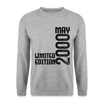 Gift May 2000. anniversary may 2000. May 2000. - Unisex Sweatshirt - salt & pepper - Front - Alina (178cm) & Michal (187cm)